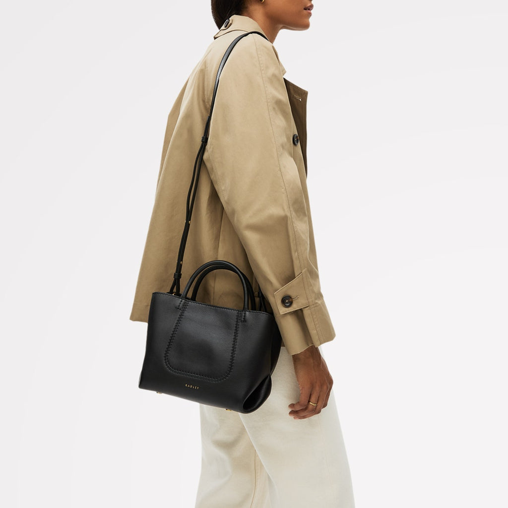 The Compton Small Ziptop Grab Bag in Black - 112199