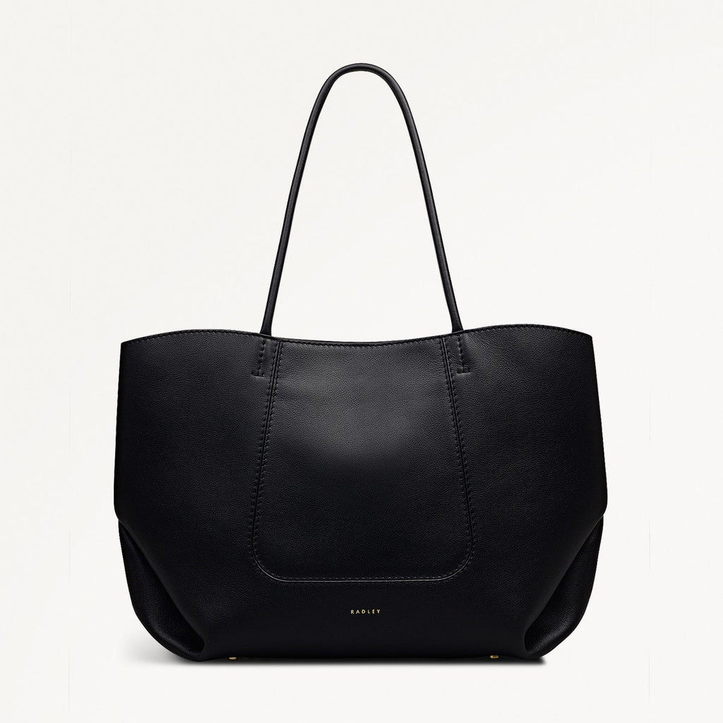 The Compton Medium Ziptop Shoulder Bag in Black - 112200