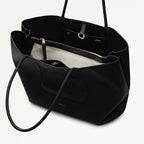 The Compton Medium Ziptop Shoulder Bag in Black - 112200