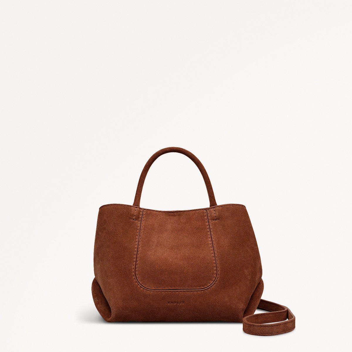 The Comptop Suede Small Ziptop Grab Bag in Russet - 112201