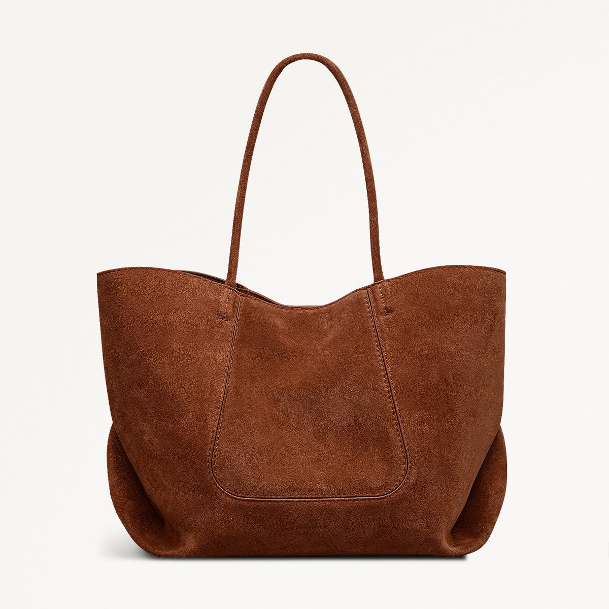 The Compton Suede Medium Ziptop Shoulder Bag in Russet - 112202