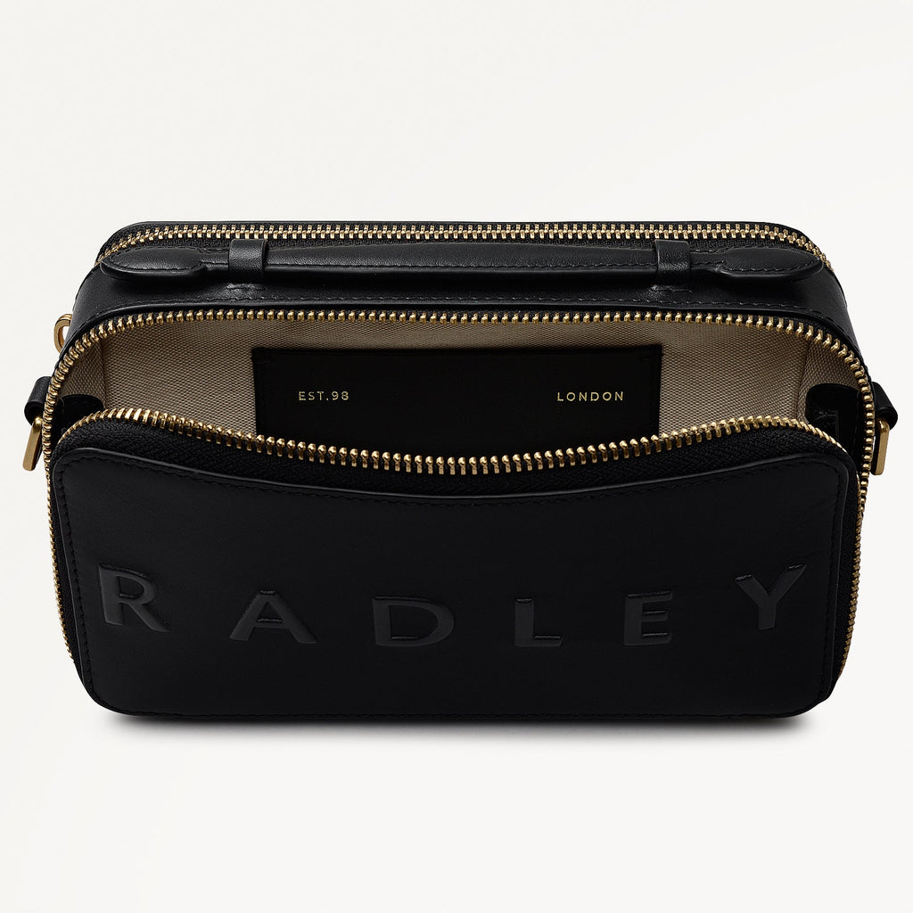 Calvert Road Leather Zip Around Cross Body Bag in Black - 112203