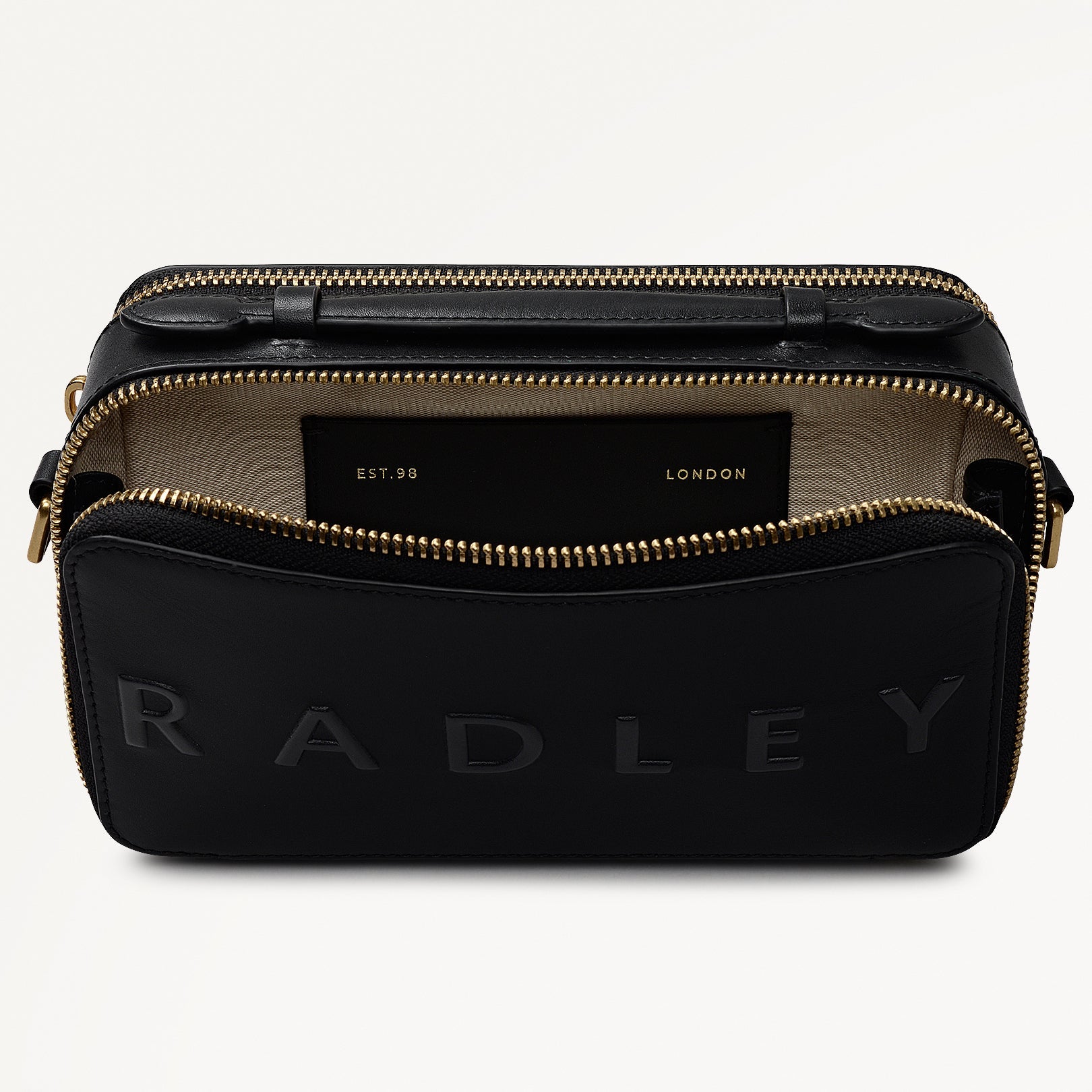 Calvert Road Leather Zip Around Cross Body Bag in Black - 112203