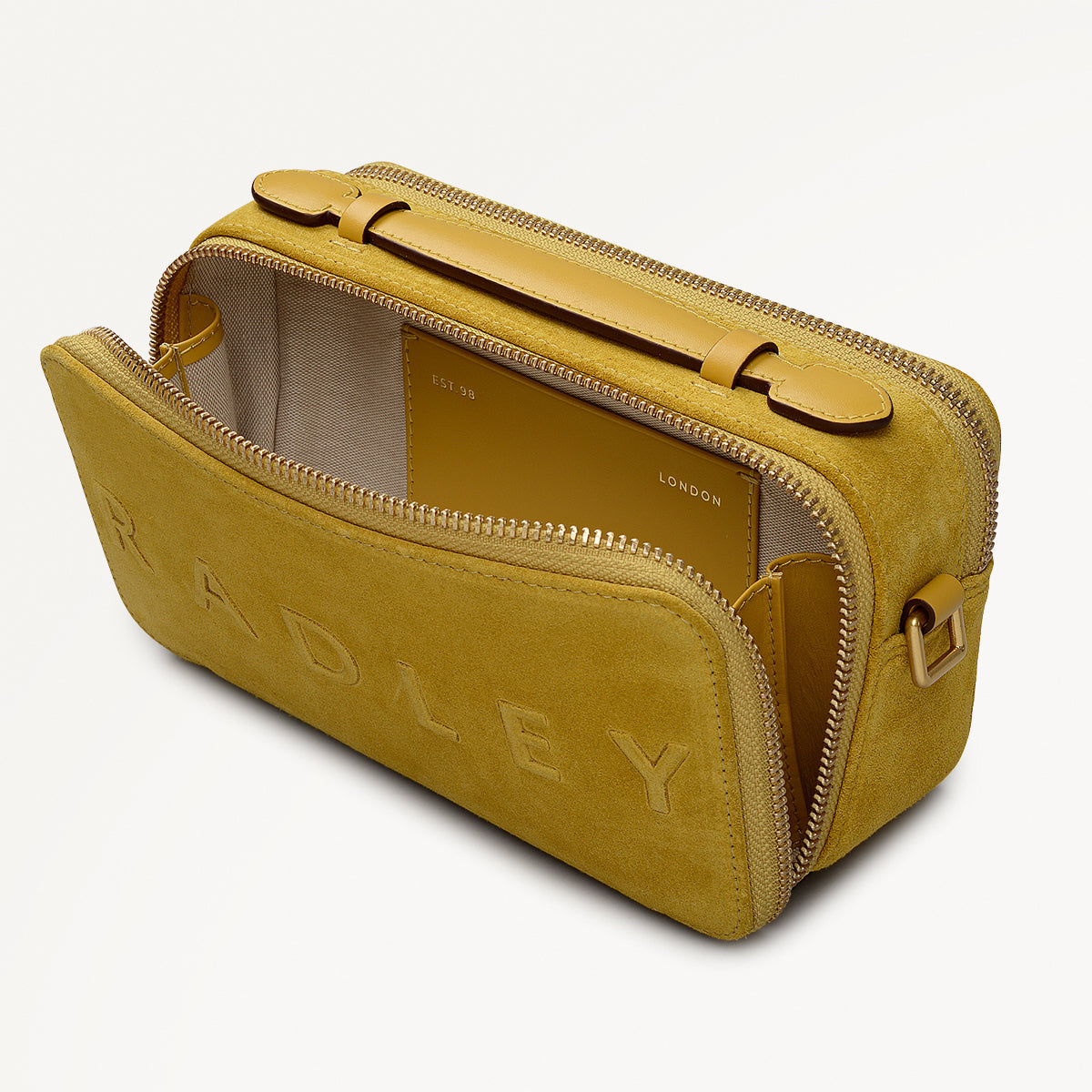 Calvert Road Leather Zip Around Cross Body Bag in Ochre - 112205