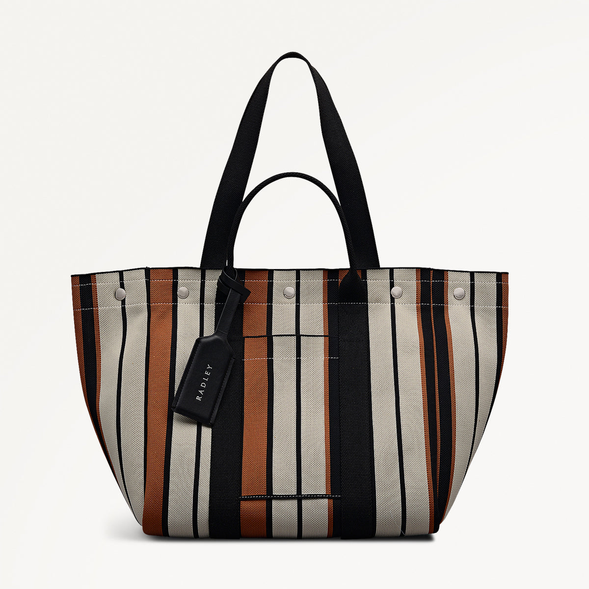 Hadleigh Place Stripe Large Open Top Tote Bag in Snow - 112210