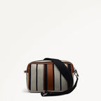 Hadleigh Place Stripe Small Ziptop Crossbody Bag in Snow - 112211