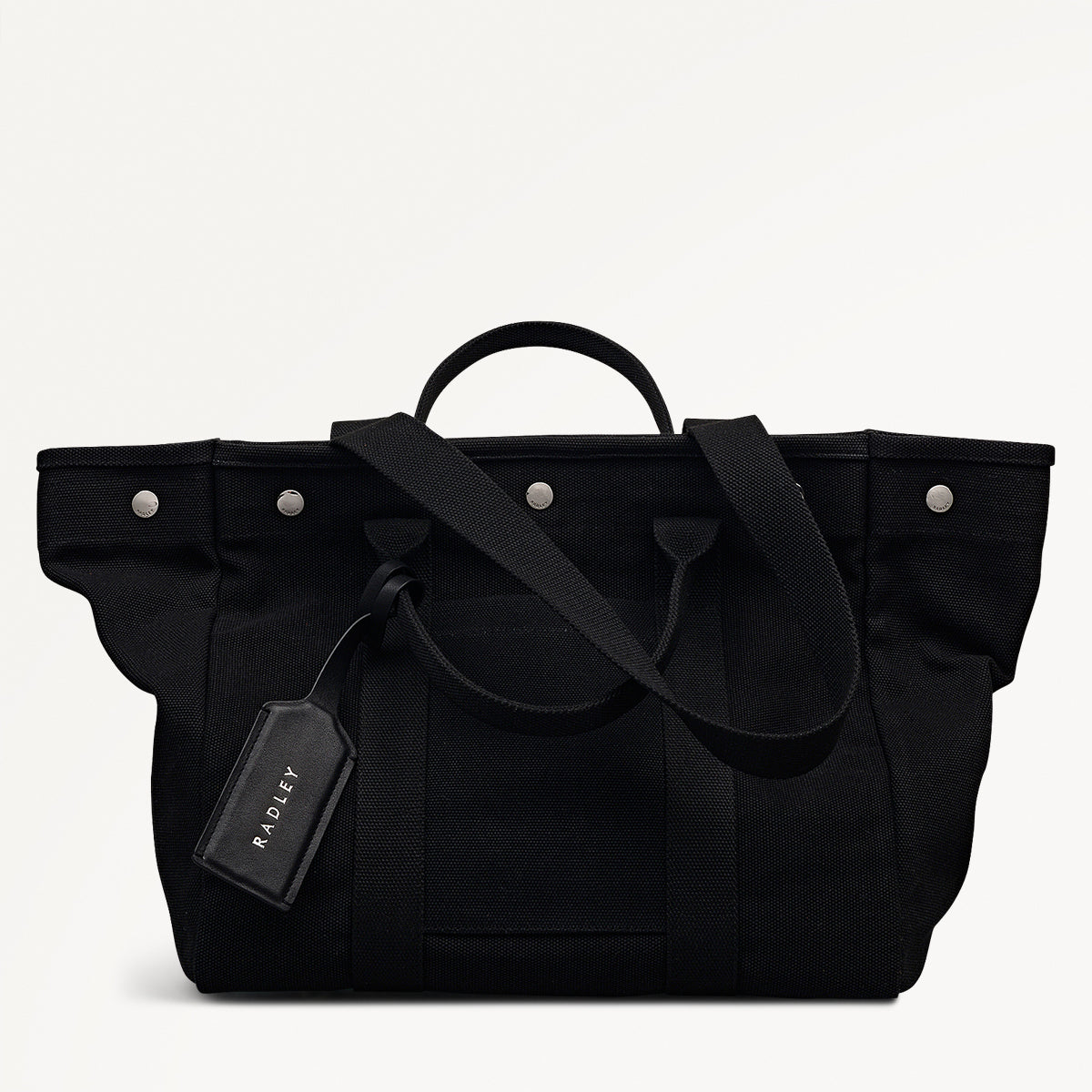 Hadleigh Place Fabric Large Open Top Tote Bag in Black - 112212