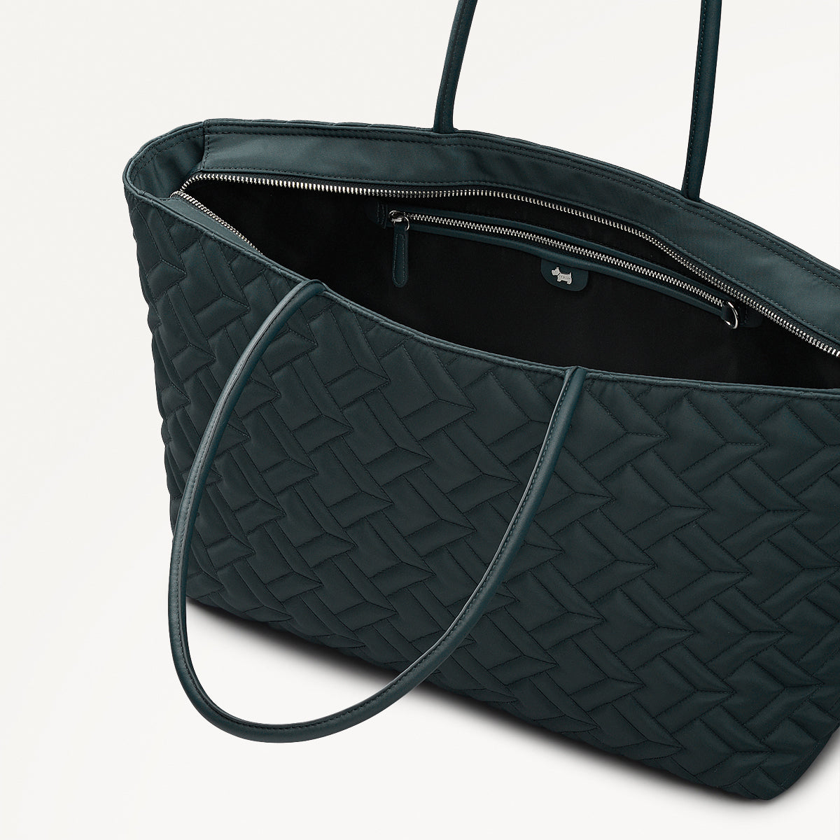 Holland Park Fabric Large Ziptop Tote Bag in Teal - 112215