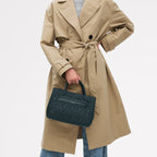 Holland Park Fabric Medium Ziptop Grab Bag in Teal - 112216