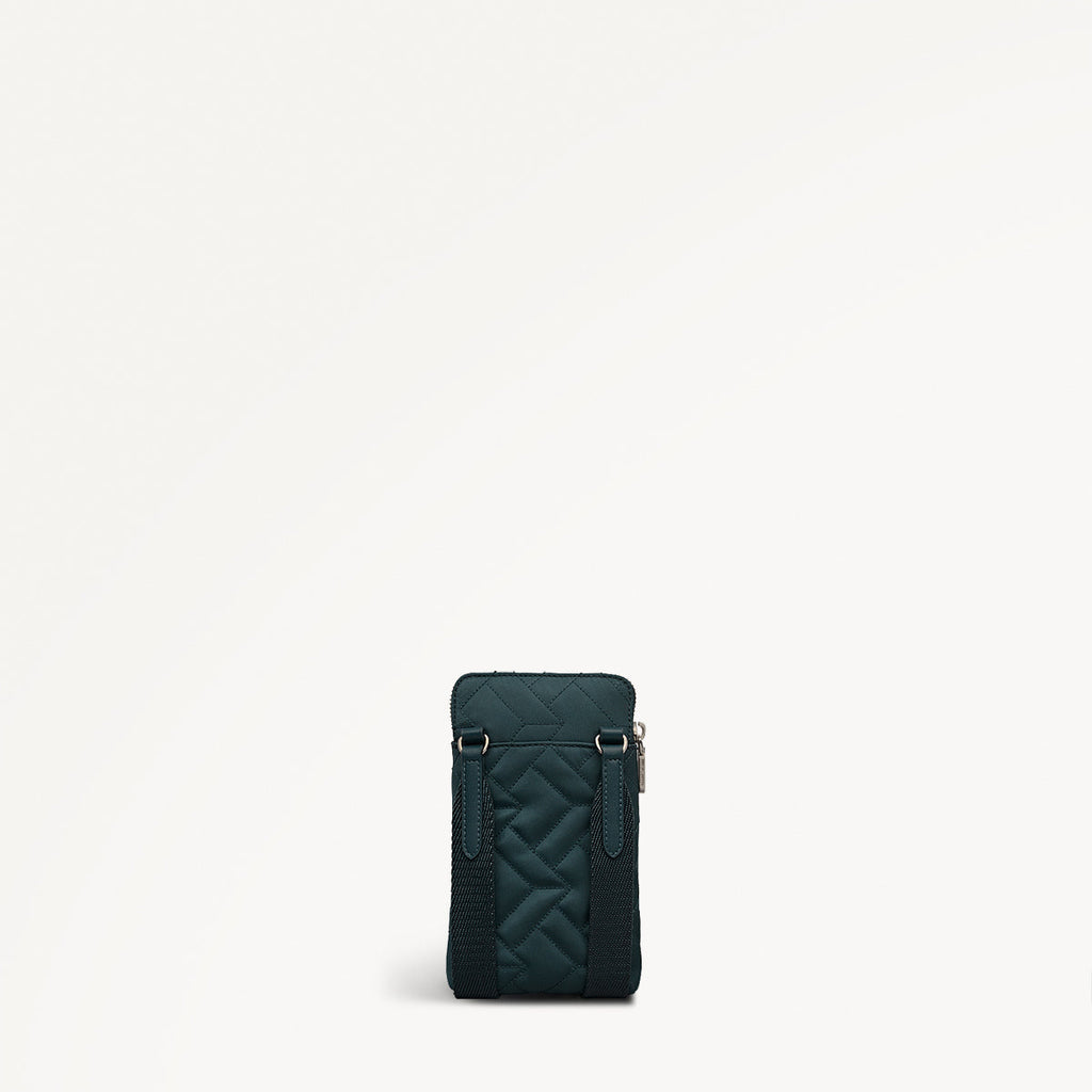 Holland Park Fabric Medium Zip Phone Cross Body Bag in Teal - 112217