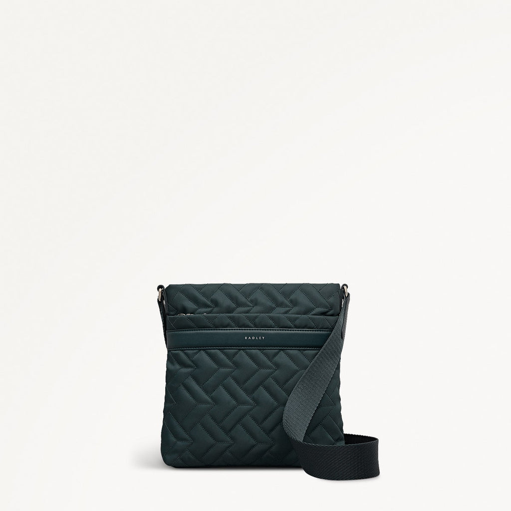Holland Park Fabric Small Ziptop Cross Body Bag in Teal - 112218