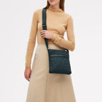 Holland Park Fabric Small Ziptop Cross Body Bag in Teal - 112218