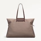 Pocket Essentials Fabric Large Ziptop Shoulder Bag in Porcini - 112219