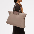 Pocket Essentials Fabric Large Ziptop Shoulder Bag in Porcini - 112219