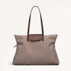 Pocket Essentials Fabric Medium Ziptop Tote Bag in Porcini - 112220