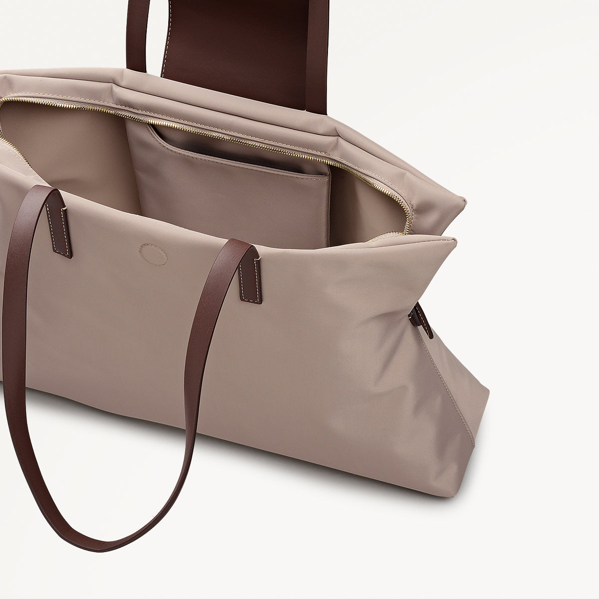 Pocket Essentials Fabric Medium Ziptop Tote Bag in Porcini - 112220