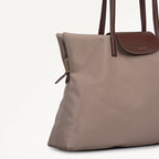 Pocket Essentials Fabric Medium Ziptop Tote Bag in Porcini - 112220