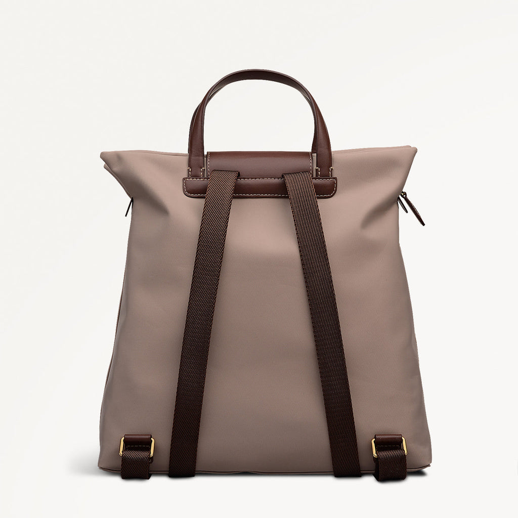 Pocket Essentials Fabric Medium Ziptop Backpack in Porcini - 112221