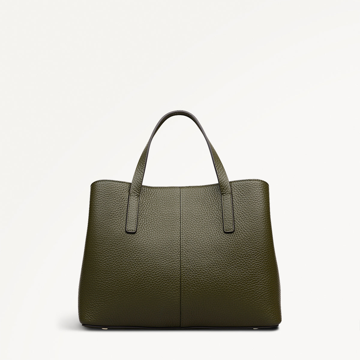 Dukes Place Leather Medium Ziptop Grab Bag in Pine Needle - 112231