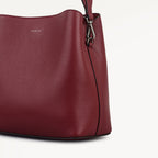 Dukes Place Leather Medium Compartment Cross Body Bag in Carmine - 112234