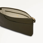 Pockets Leather Medium Ziptop Ew Cross Body Bag in Pine Needle - 112236