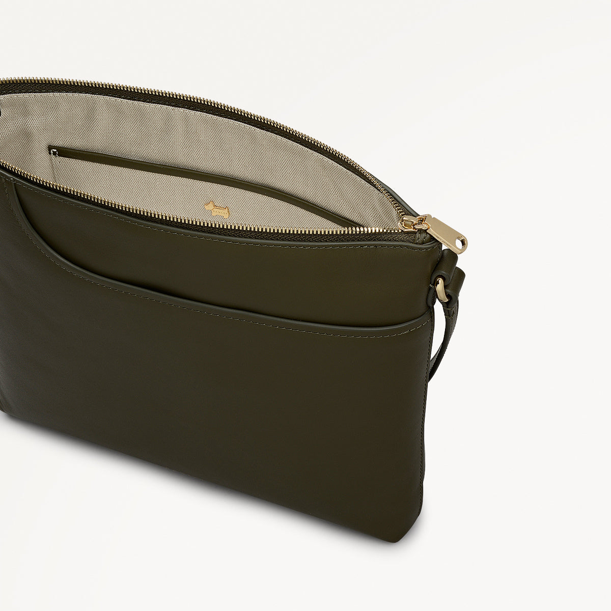 Pockets Leather Large Ziptop NS Cross Body Bag in Pine Needle - 112238