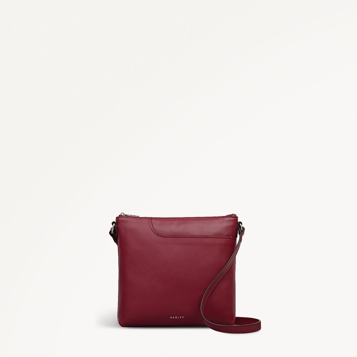 Pockets Leather Small Ziptop Ns Cross Body Bag in Carmine - 112240