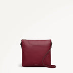 Pockets Leather Large Ziptop Ns Cross Body Bag in Carmine - 112241