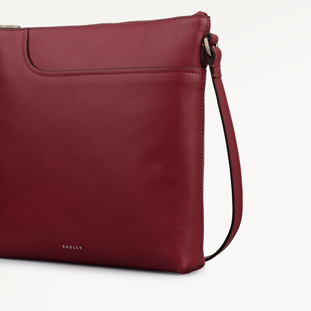 Pockets Leather Large Ziptop Ns Cross Body Bag in Carmine - 112241