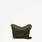 Oak Street Leather Medium Ziptop Cross Body Bag in Pine Needle - 112242