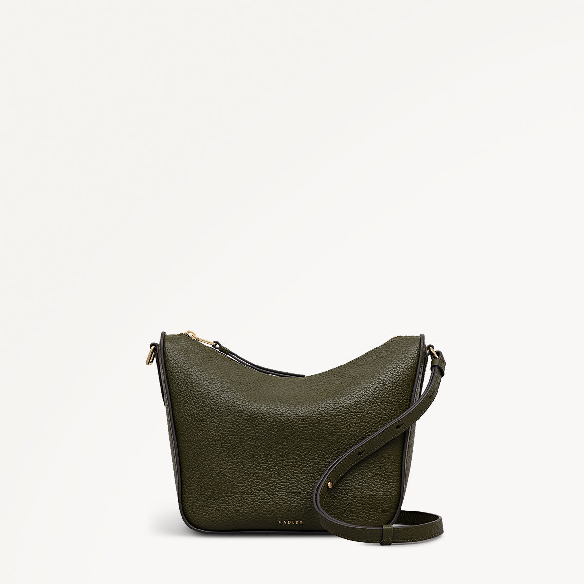 Oak Street Leather Medium Ziptop Cross Body Bag in Pine Needle - 112242