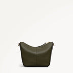 Oak Street Leather Medium Ziptop Cross Body Bag in Pine Needle - 112242