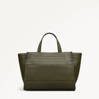 Oak Street Leather Medium Ziptop Grab Bag in Pine Needle - 112243