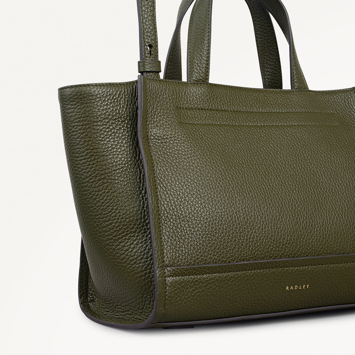 Oak Street Leather Medium Ziptop Grab Bag in Pine Needle - 112243