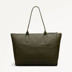 Oak Street Leather Medium Ziptop Tote Bag in Pine Needle - 112244