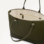 Oak Street Leather Medium Ziptop Tote Bag in Pine Needle - 112244