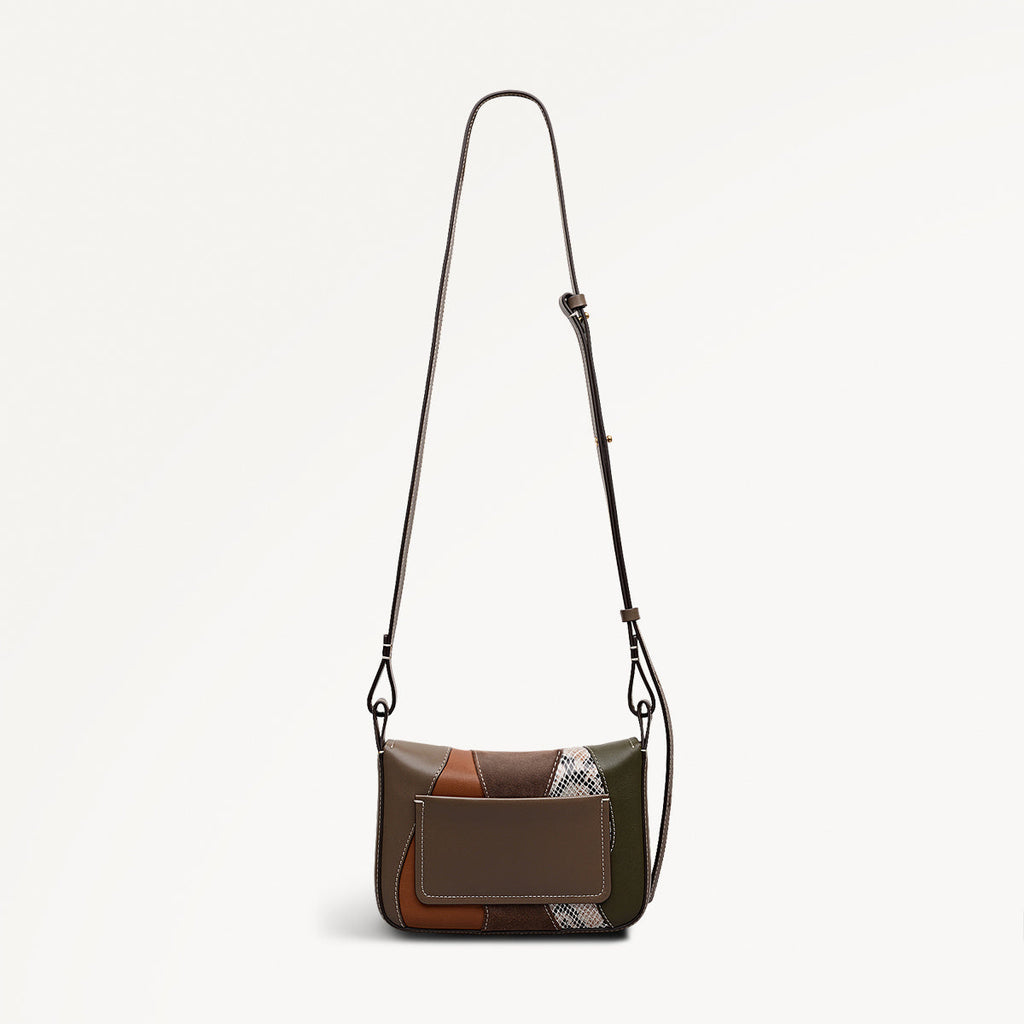 Westwell Lane Leather Small Flapover Cross Body Bag in Coffee - 112250