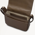 Westwell Lane Leather Small Flapover Cross Body Bag in Coffee - 112250