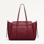 The Chancery Leather Medium Flapover Shoulder Bag in Carmine - 112251