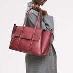 The Chancery Leather Medium Flapover Shoulder Bag in Carmine - 112251