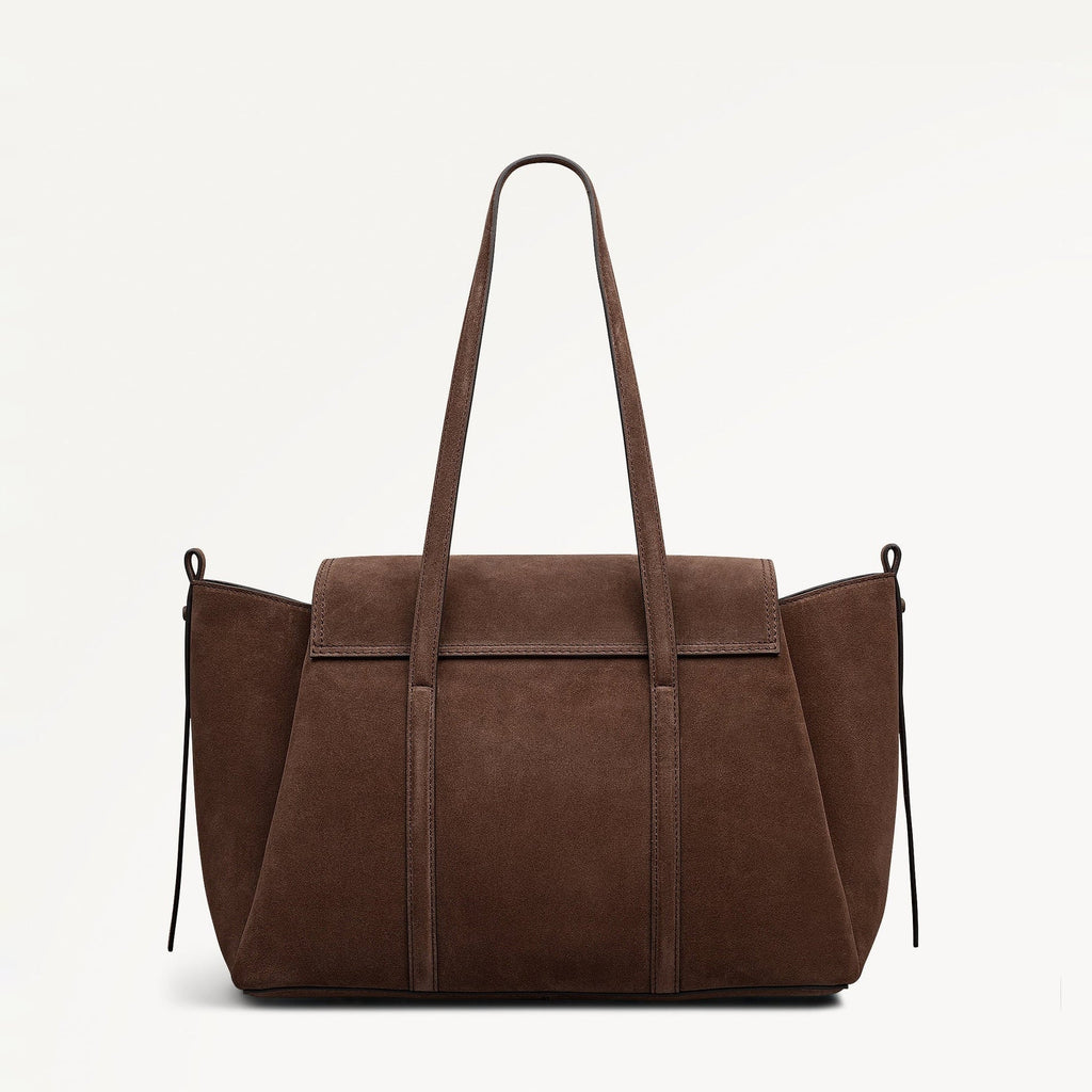 The Chancery Leather Medium Flapover Shoulder Bag in Coffee - 112252