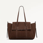 The Chancery Leather Medium Flapover Shoulder Bag in Coffee - 112252
