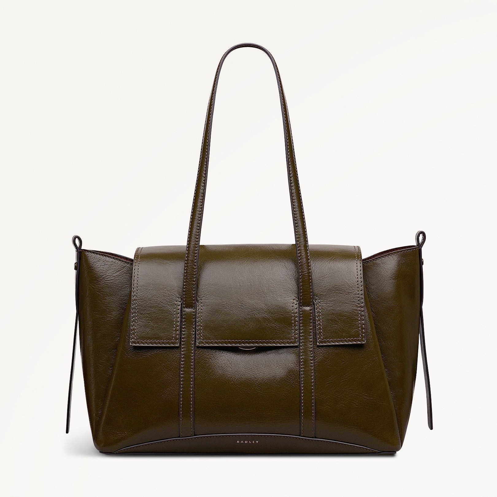 The Chancery Leather Medium Flapover Shoulder Bag in Pine Needle - 112253