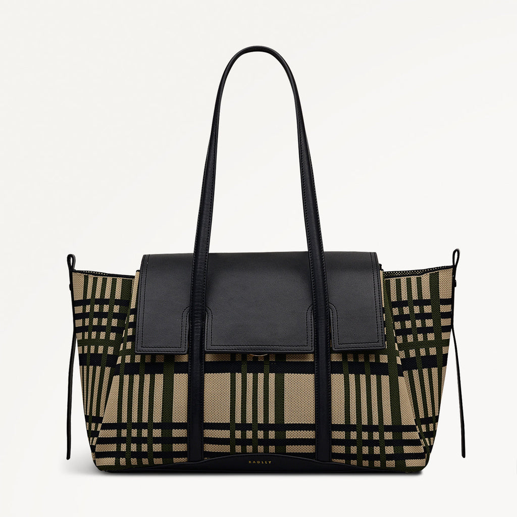 The Chancery Leather Medium Flapover Shoulder Bag in Porcini - 112254