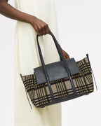 The Chancery Leather Medium Flapover Shoulder Bag in Porcini - 112254