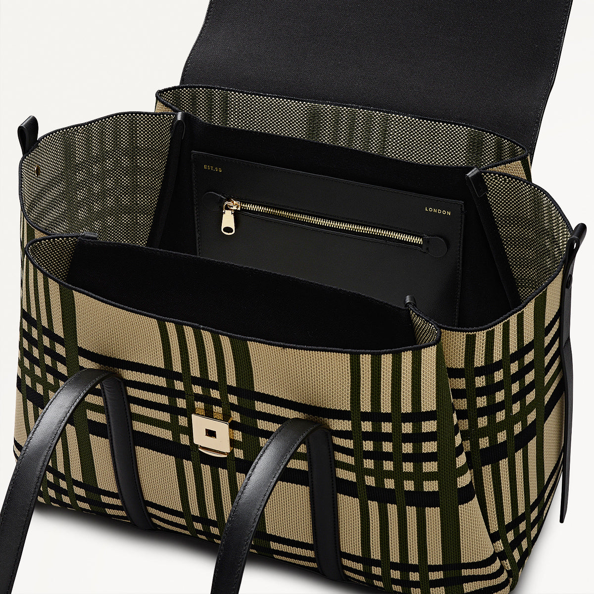 The Chancery Leather Medium Flapover Shoulder Bag in Porcini - 112254