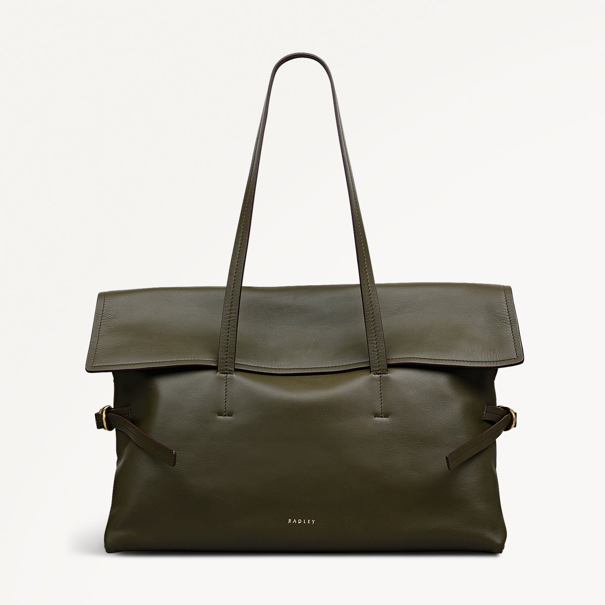 Fleet Street Leather Medium Flapover Shoulder Bag in Pine Needle - 112257