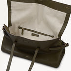 Fleet Street Leather Medium Flapover Shoulder Bag in Pine Needle - 112257