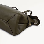 Fleet Street Leather Medium Flapover Shoulder Bag in Pine Needle - 112257