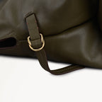 Fleet Street Leather Medium Flapover Shoulder Bag in Pine Needle - 112257